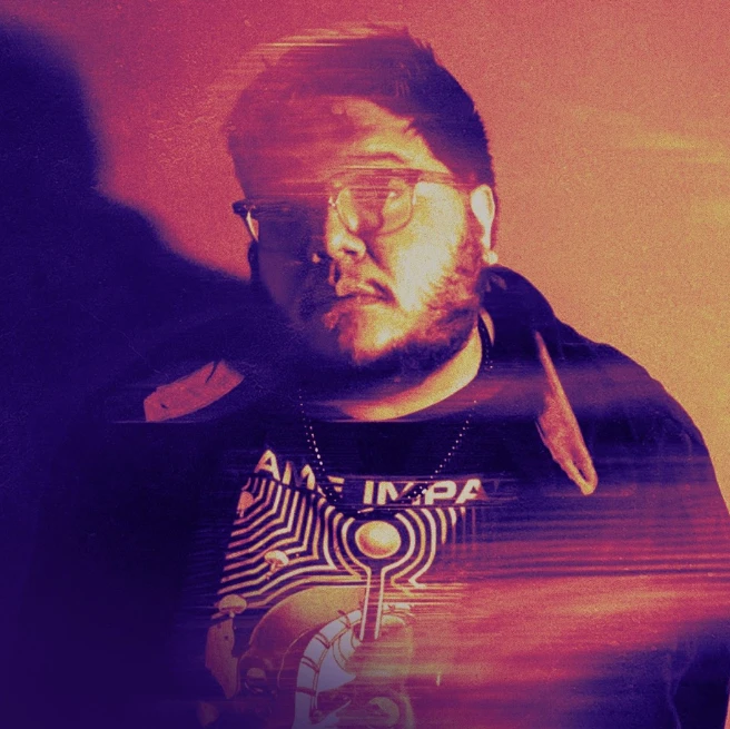 Giovani portrait in warm orange and violet light